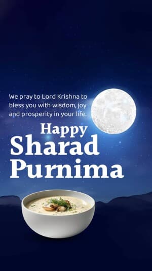 Sharad Purnima Insta Story Social Media poster