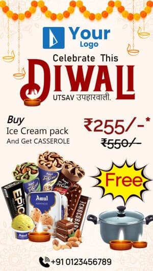 Diwali Offers Templates Instagram flyer