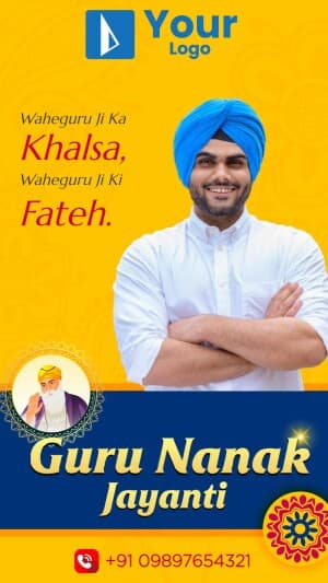 Guru Nanak Dev Ji Jayanti marketing flyer