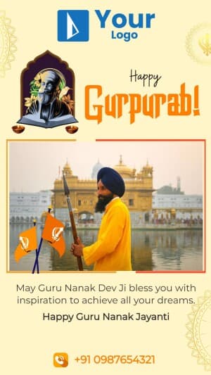 Guru Nanak Dev Ji Jayanti whatsapp status template