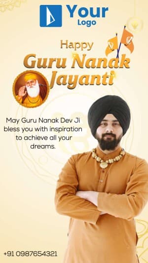 Guru Nanak Dev Ji Jayanti Instagram Post template