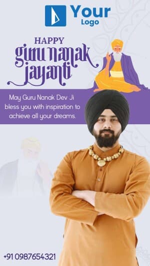 Guru Nanak Dev Ji Jayanti Instagram banner