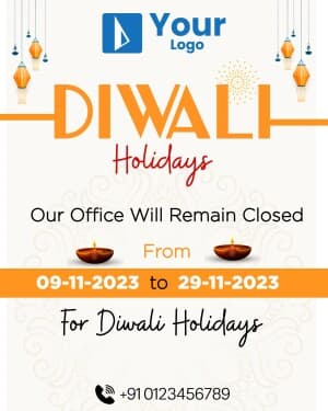 Diwali Holiday's facebook ad banner