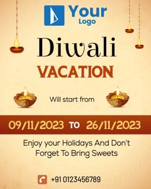 Diwali Holiday's facebook template