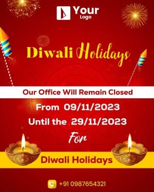 Diwali Holiday's banner