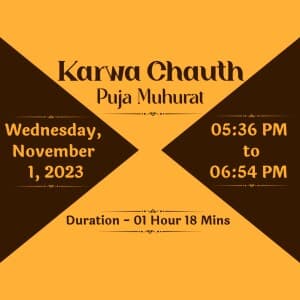 Karva Chauth muhurat flyer