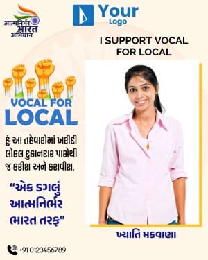 I Support Vocal For Local Social Media poster