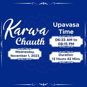 Karva Chauth muhurat Instagram banner