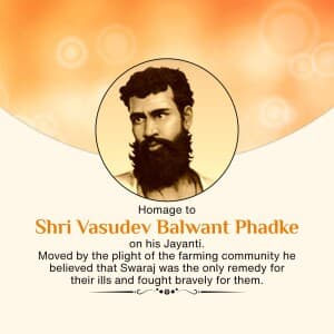 Vasudev Balwant Phadke Jayanti event poster