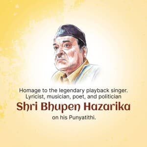 Bhupen Hazarika Punyatithi graphic