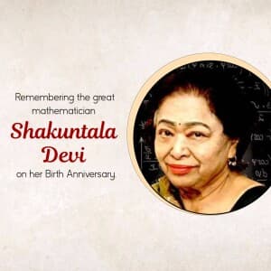 Shakuntala Devi Jayanti graphic