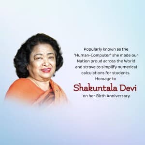 Shakuntala Devi Jayanti banner