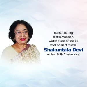 Shakuntala Devi Jayanti event poster