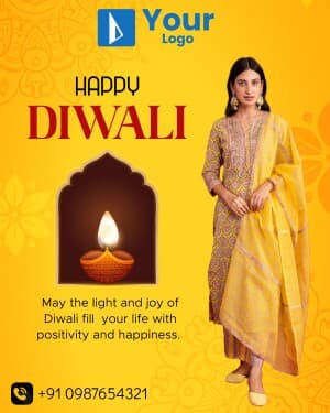 Diwali Wishes Templates marketing poster