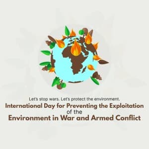 International Day for Saving Environment in War poster