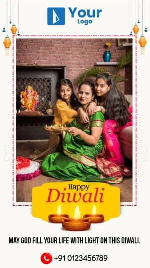 Diwali Wishes Templates Instagram Post template