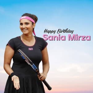 Sania Mirza Birthday graphic