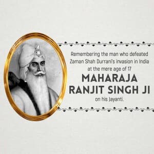 Maharaja Ranjit Singh Jayanti flyer