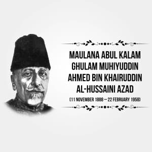 Abul Kalam Azad Birth Anniversary illustration