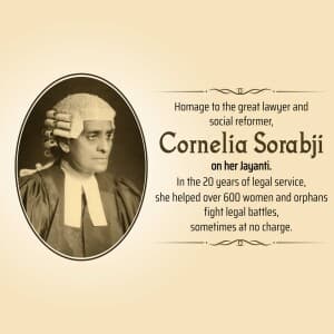 Cornelia Sorabji Jayanti poster