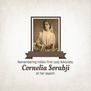 Cornelia Sorabji Jayanti event poster