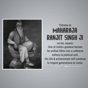 Maharaja Ranjit Singh Jayanti event poster