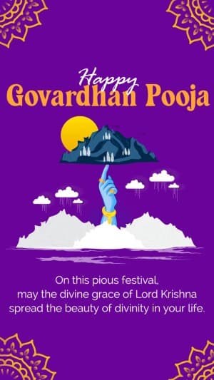 Govardhan Puja Insta story facebook banner