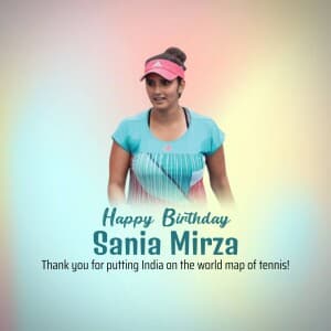 Sania Mirza Birthday event poster