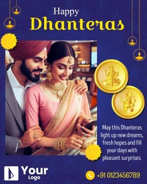 Dhanteras Wishes Templates Social Media poster