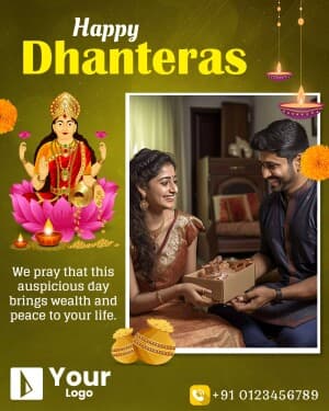 Dhanteras Wishes Templates marketing poster