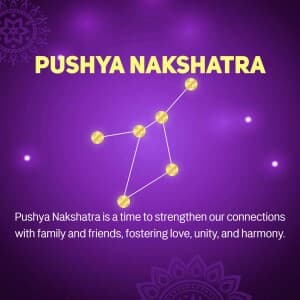 Importance of Pushya Nakshatra Social Media post