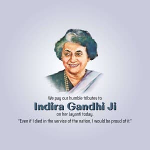 Indira Gandhi Jayanti event poster