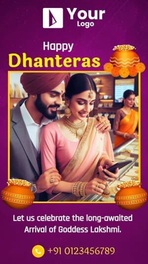 Dhanteras Wishes Templates creative template