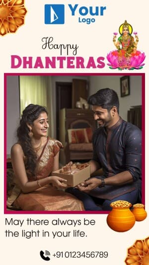 Dhanteras Wishes Templates whatsapp status template