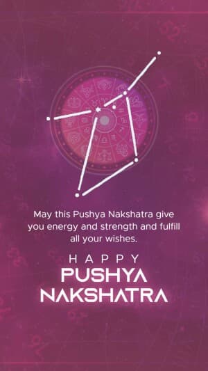 Pushya Nakshatra insta story Social Media post