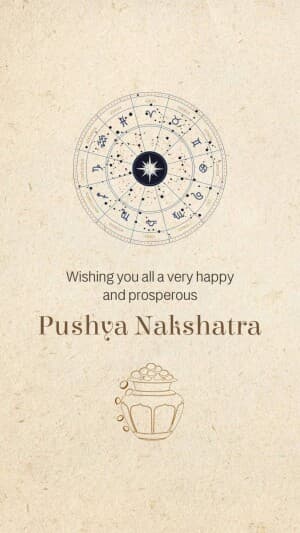 Pushya Nakshatra insta story banner