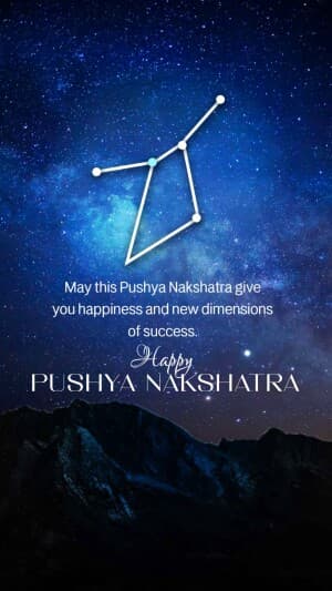 Pushya Nakshatra insta story Instagram banner