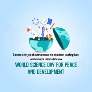 Science Day for Peace and Development event poster