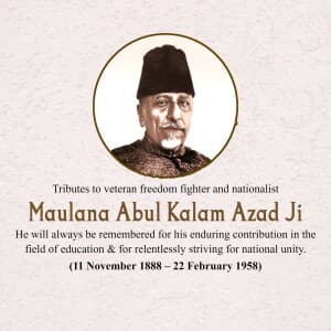 Abul Kalam Azad Birth Anniversary post