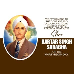 Kartar Singh Sarabha  Martyrdom Day event poster