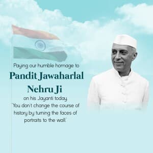 Jawaharlal Nehru Jayanti banner