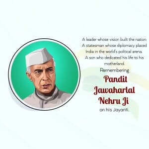 Jawaharlal Nehru Jayanti event poster