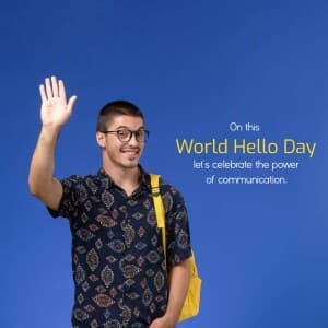 World Hello Day whatsapp status poster