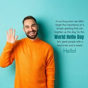 World Hello Day event advertisement