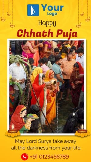 Chhath Puja Wishes template marketing flyer