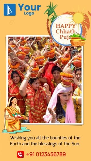 Chhath Puja Wishes template Instagram Post template