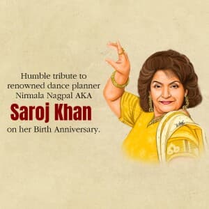 Saroj Khan Birth Anniversary post