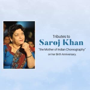 Saroj Khan Birth Anniversary event poster