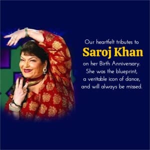 Saroj Khan Birth Anniversary banner