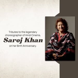 Saroj Khan Birth Anniversary graphic